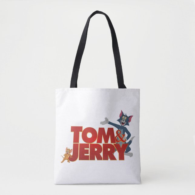 Tom & Jerry With Movie Logo Tote Bag (Front)