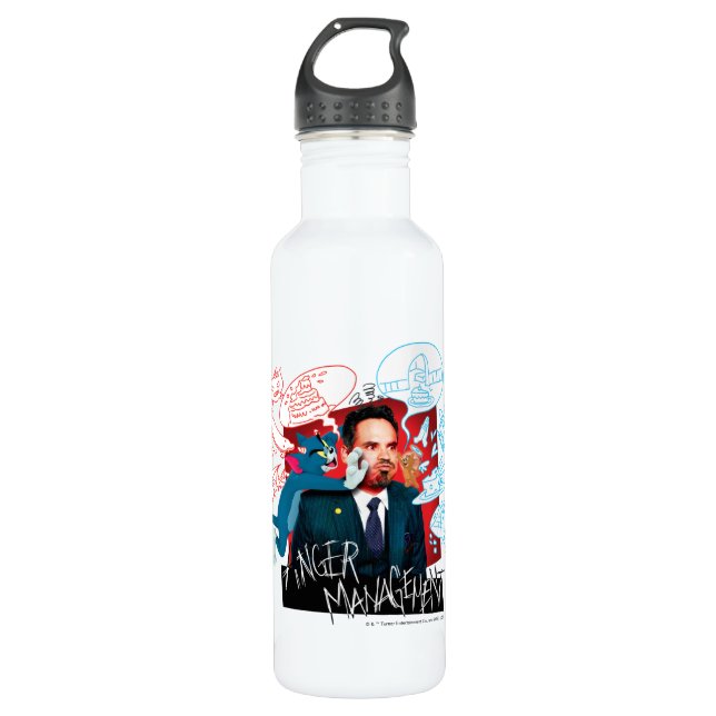 Tom & Jerry With Terrance - Anger Management Stainless Steel Water Bottle (Front)