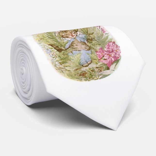 Tom Kitten (Cute Cat Illustration) Beatrix Potter Neck Tie (Rolled)