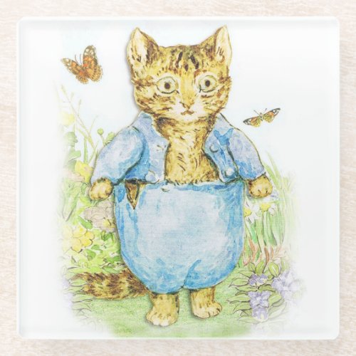 Tom Kitten in his Blue Suit by Beatrix Potter Glass Coaster