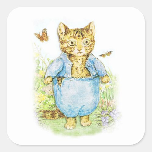 Tom Kitten in his Blue Suit by Beatrix Potter Square Sticker
