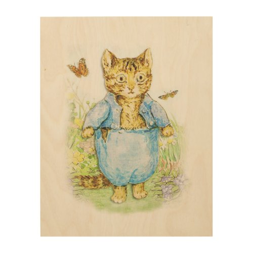 Tom Kitten in his Blue Suit by Beatrix Potter Wood Wall Art