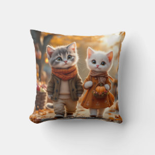 Tom & Luna’s Adventures – Cozy Autumn Walk Throw P Pillow