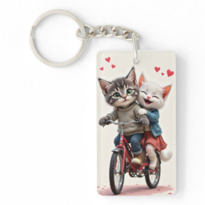 Tom & Luna Valentine Bike Keychain
