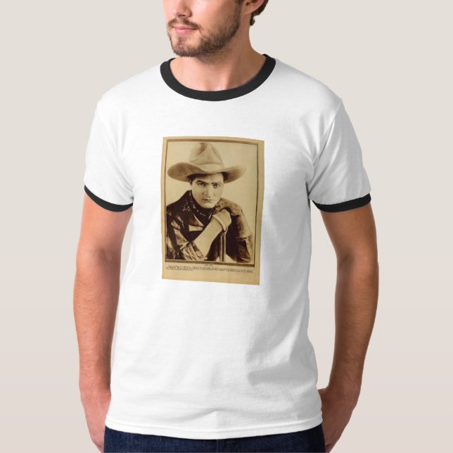 Tom Mix 1918 portrait with rifle for silent movie T-Shirt (Front)
