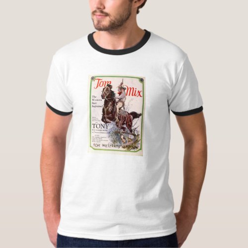 Tom Mix and Tony 1927 movies promo T_shirt