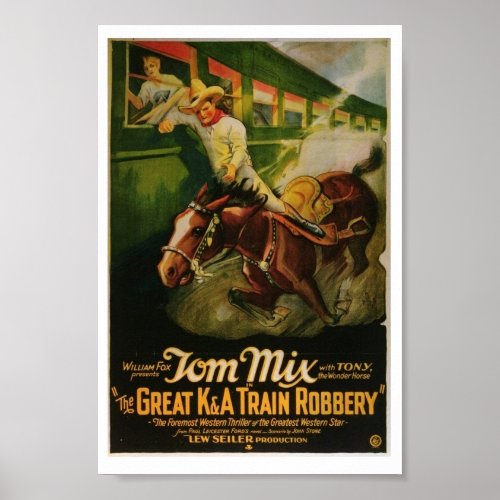 Tom Mix Great KA Train Robbery Poster