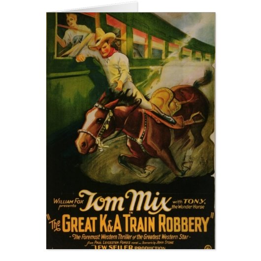Tom Mix Great K&A Train Robbery Poster Cards (Front)