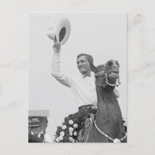 Tom Mix Waves His Hat Postcard