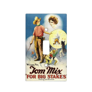 Tom Mix Western silent movie actor horse Light Switch Cover