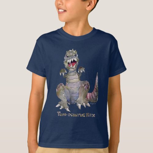 Tom_osaurus Rex Cartoon Dinosaur T_Shirt