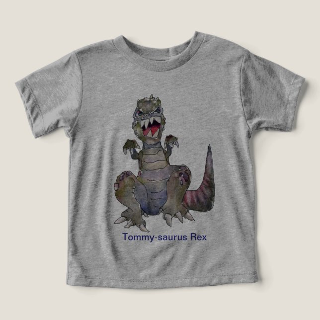 Tom-osaurus Rex Cartoon Dinosaur T-Shirt Toddler T-shirt (Design Front)