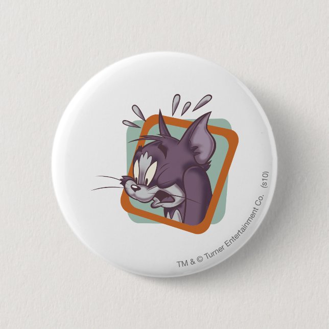 Tom Scaredy Cat Pinback Button (Front)