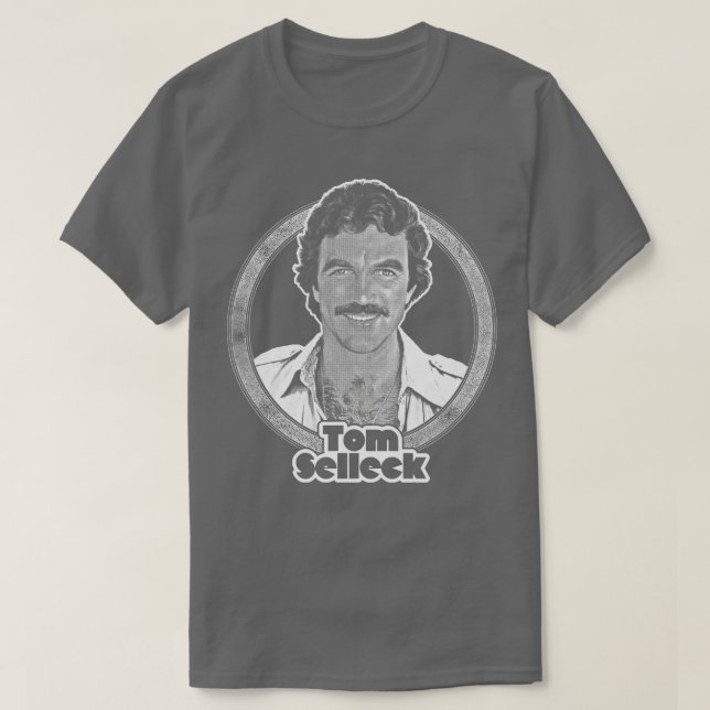 Tom Selleck 80s Aesthetic Design T-Shirt (Design Front)