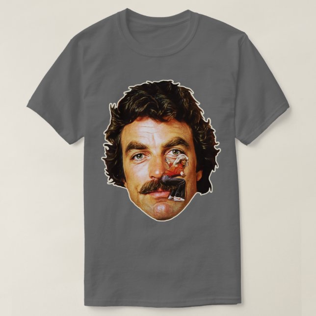 Tom Selleck Mustache Ride T-Shirt (Design Front)