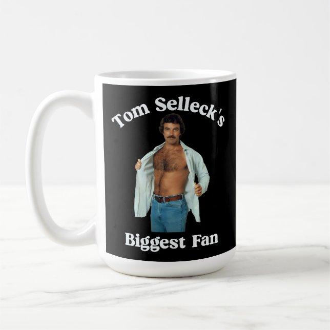 Tom Selleck's Biggest Fan Retro Style Design Coffee Mug (Left)