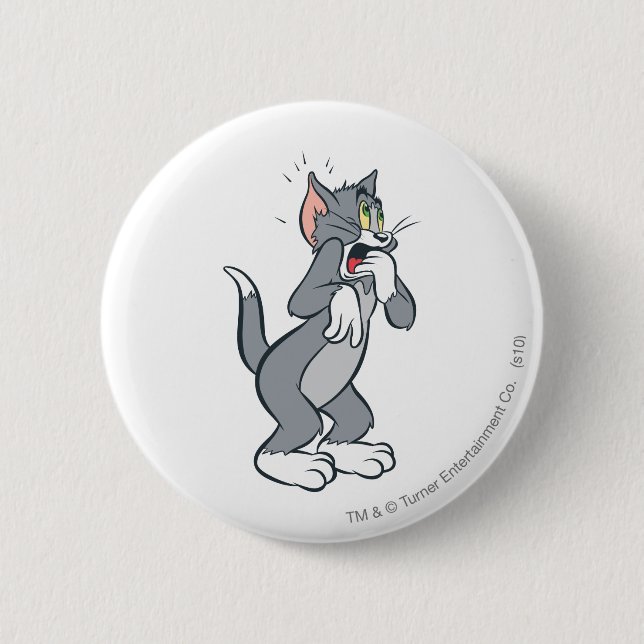 Tom Shocked Pinback Button (Front)