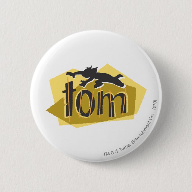 Tom Silhouette Logo Pinback Button (Front)