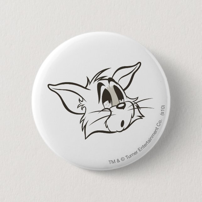 Tom Sleepy Cat Pinback Button (Front)