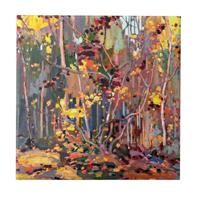 Tom Thomson art: Maple Saplings Ceramic Tile (Front)
