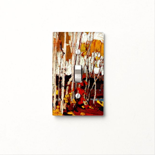 Tom Thomson artwork - Autumn Birches Light Switch Cover (In Situ)