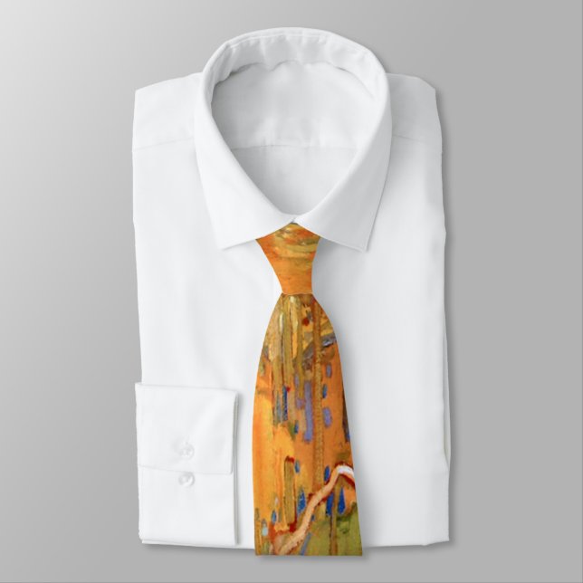 Tom Thomson - Autumn's Garland, famous painting Neck Tie (Tied)