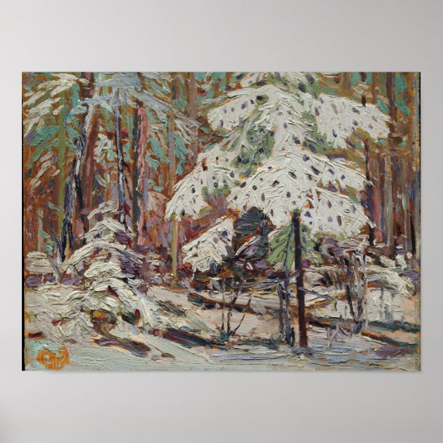 Tom Thomson Landscape Painting Snow in the Woods Poster (Front)