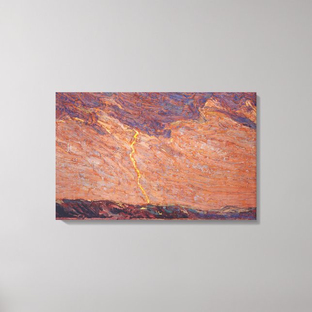 Tom Thomson - LIGHTNING CANOE LAKE 1915 Canvas Print (Front)