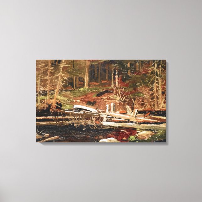 Tom Thomson - OLD LUMBER DAM ALGONQUIN PARK 1912 Canvas Print (Front)