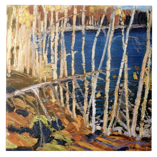 Tom Thomson painting, Blue Lake, Ceramic Tile (Front)