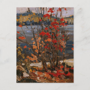 Tom Thomson Painting Lake and Red Tree Ontario P Postcard