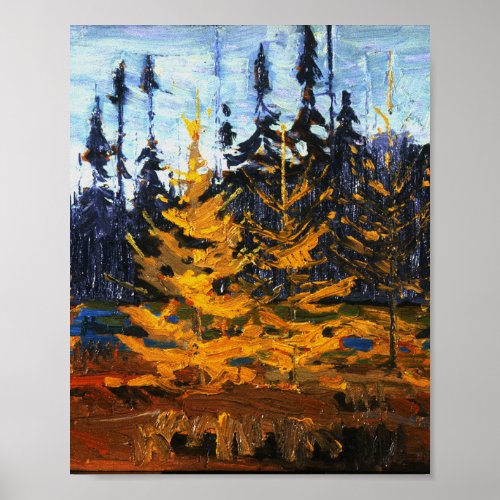 Tom Thomson Painting Tamaracks Canadian Wilderness Poster