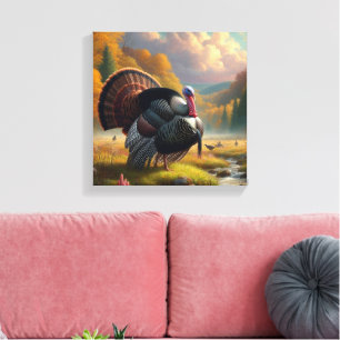 Tom Turkey Fall Season Nature Wildlife  Canvas Print