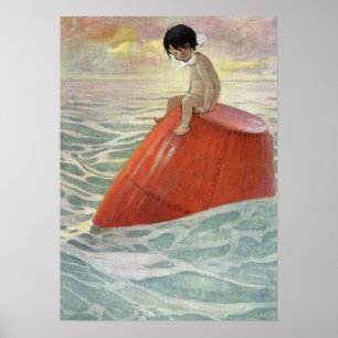 Tom Upon the Buoy by Jessie Willcox Smith Poster