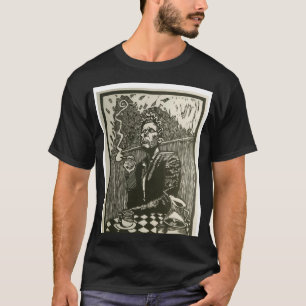 Tom Waits Smoking a Cigarette Graphite Artwork Gra T-Shirt