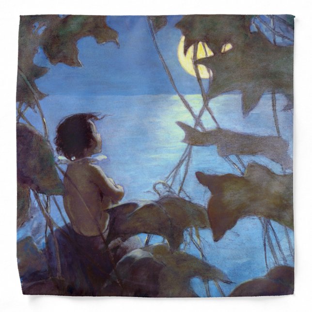 Tom Watching the Moon, Jessie Willcox Smith Bandana (Front)