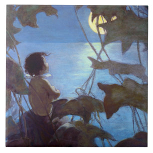 Tom Watching the Moon, Jessie Willcox Smith Ceramic Tile