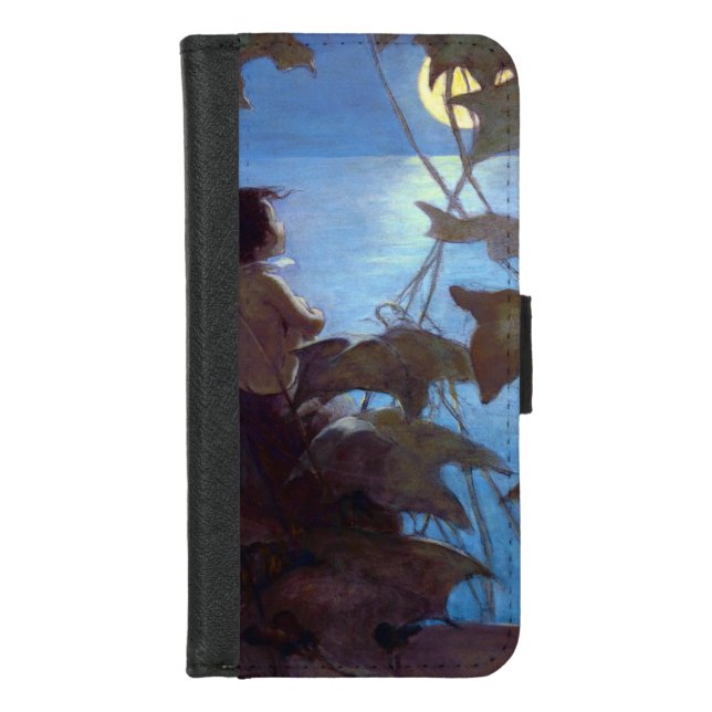 Tom Watching the Moon, Jessie Willcox Smith iPhone Wallet Case (Front)