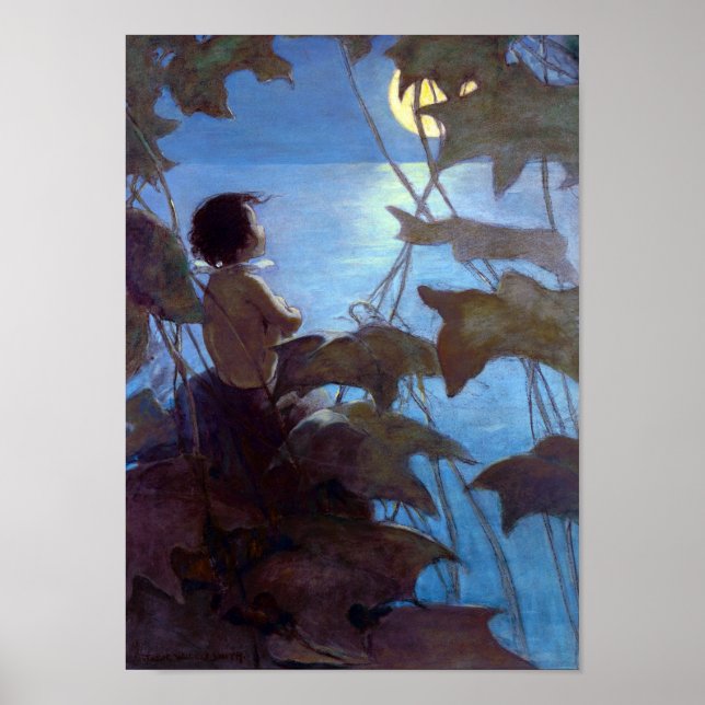 Tom Watching the Moon, Jessie Willcox Smith Poster (Front)