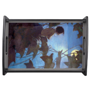 Tom Watching the Moon, Jessie Willcox Smith Serving Tray