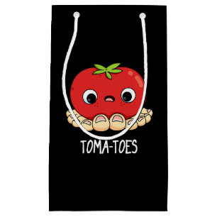 Toma-toes Funny Tomato With Toes Pun Dark BG Small Gift Bag