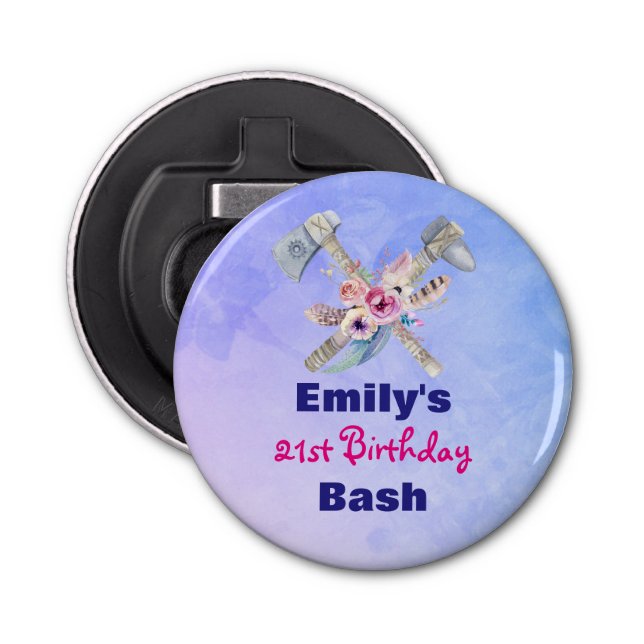 Tomahawk 21st Birthday Bash Favor Bottle Opener (Front)