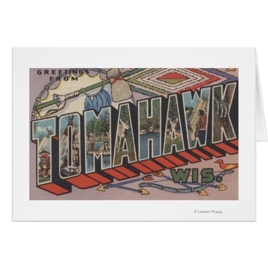 Tomahawk, Wisconsin - Large Letter Scenes Cards (Front Horizontal)