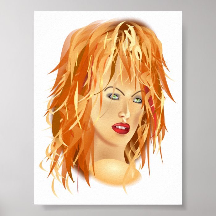 tomas_arad_portre beauty SALON HAIRSTYLES RED BLON Poster