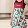 Tomato and Cucumber Vegetable Pattern w Name Red Apron