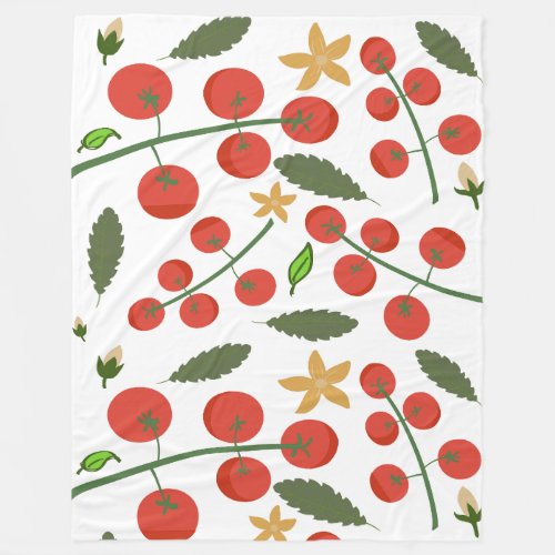 tomato and floral fleece blanket