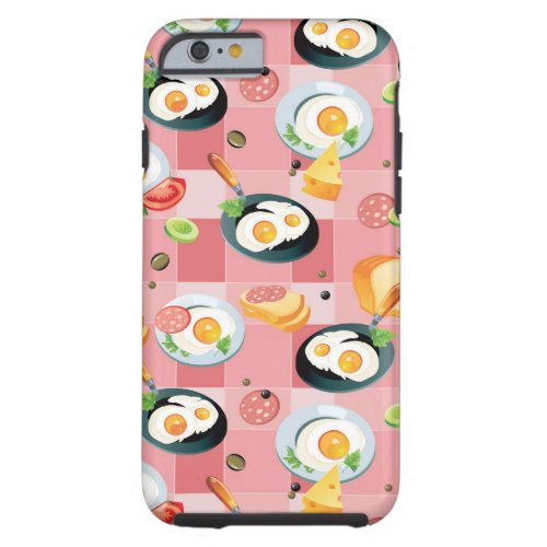 Tomato and Fried Eggs Pattern Tough iPhone 6 Case