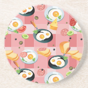 Tomato and Fried Eggs Pattern Coaster