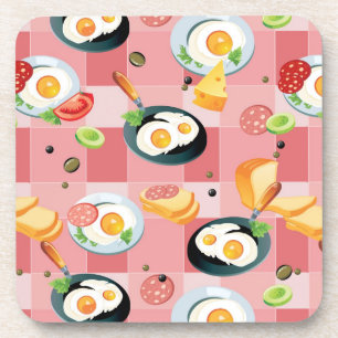 Tomato and Fried Eggs Pattern Drink Coaster