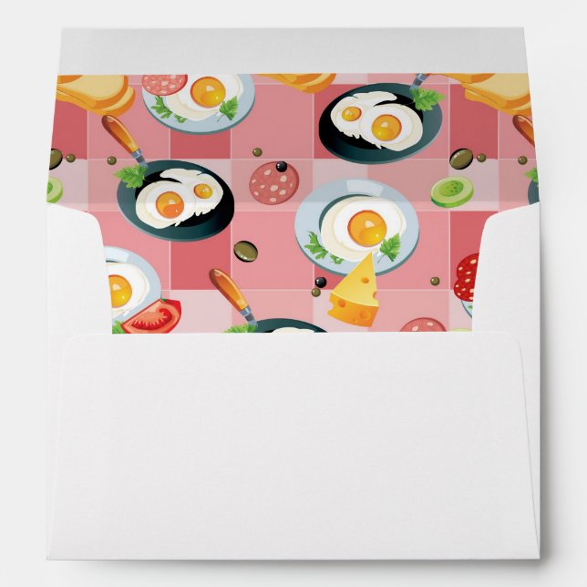 Tomato and Fried Eggs Pattern Envelope (Back (Bottom))